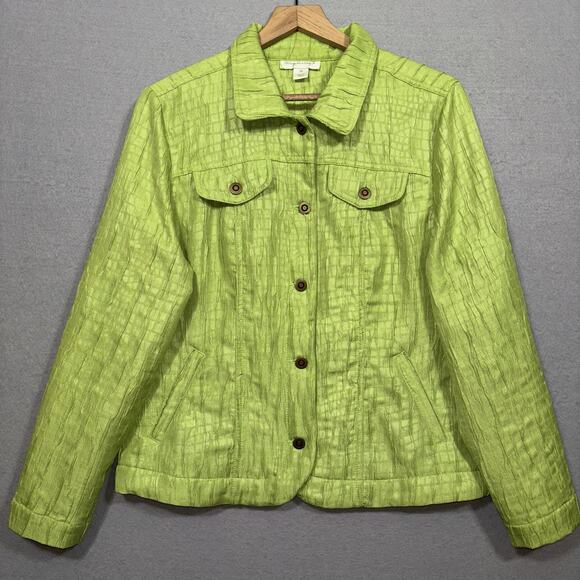 Green Lightweight Textured Jacket Medium Fairy Garden Witchy Statement Capsule - Picture 1 of 4